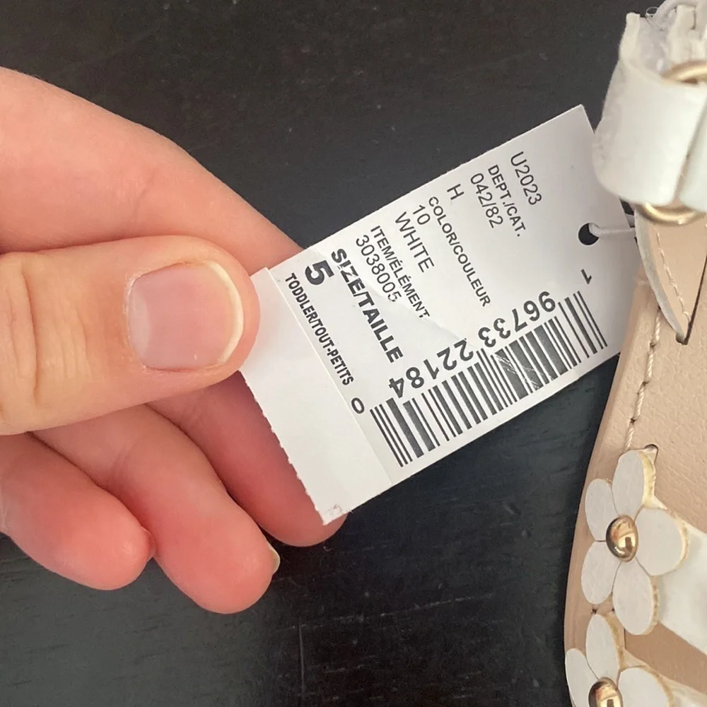 NWT Children’s Place Floral White Sandals
